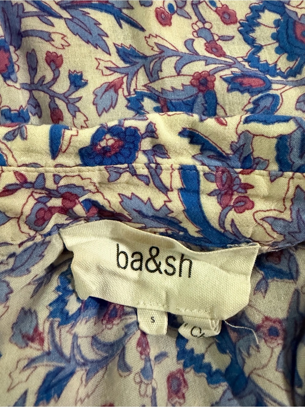 ba&sh~Blue & White Floral V-Neck Brooklyn Blouse~Size Small~$235~ - Picture 8 of 8